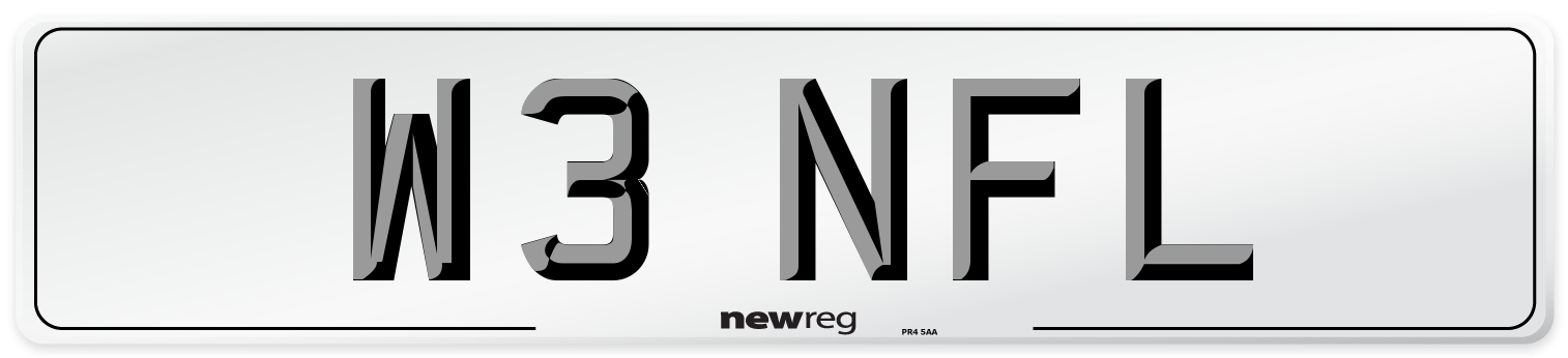 W3 NFL Number Plate from New Reg